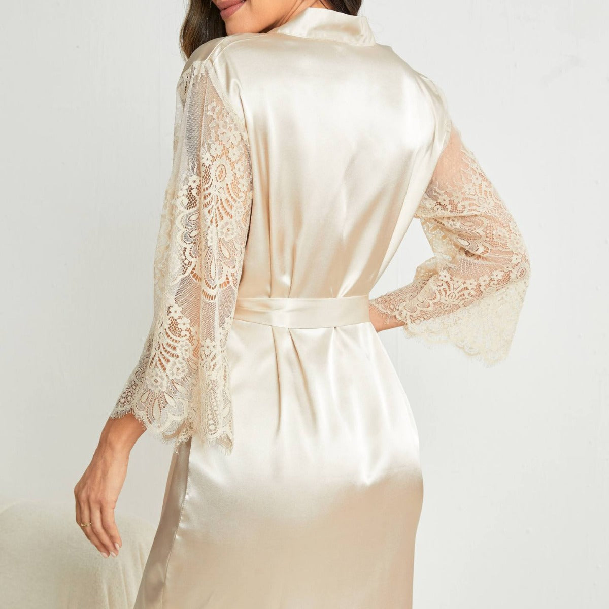 Satin Faux Silk Nightdress - Women's Sexy Home Nightgown Sleepwear