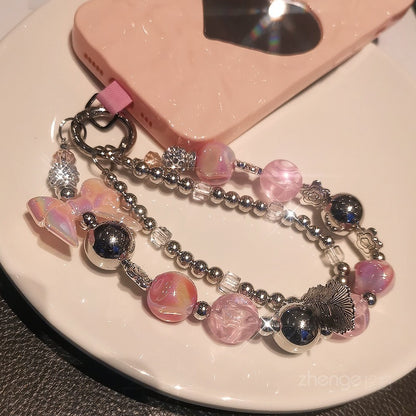 Women's Double Chain Feather Short Cellphone Chain - DropOnline.co