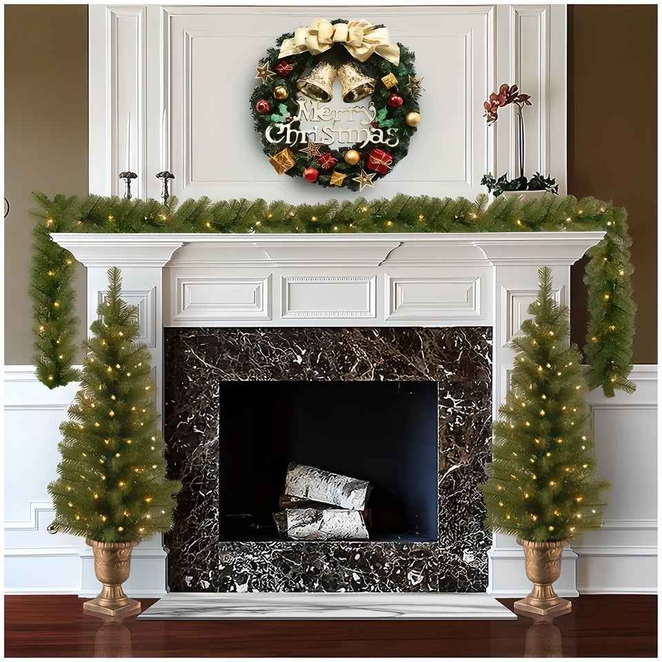 20-inch Bell-style Christmas Wreath - Warm Light & Colored Light Options - DropOnline.co