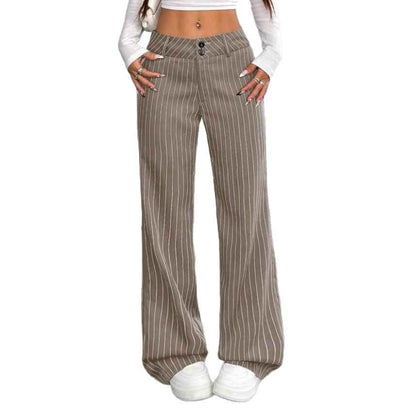 New Women's Korean And Japanese Slim-fit Striped Flared Casual Pants