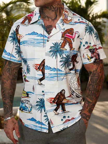 Men's Floral Print Casual Shirt - Special Design Button-Up