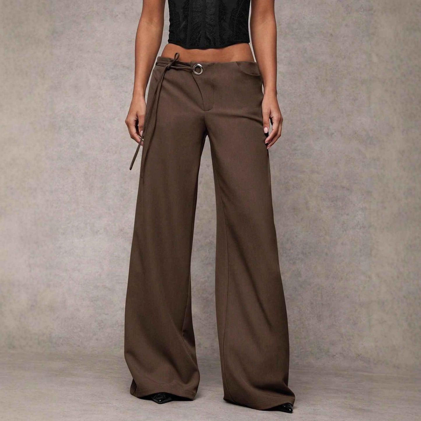 Women's Casual Fashion Design Low-waist Slightly Flared Suit Pants
