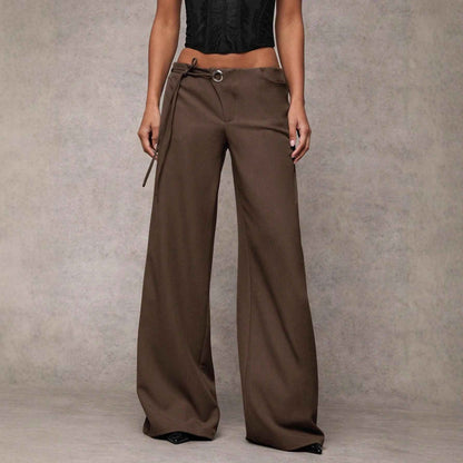 Women's Casual Fashion Design Low-waist Slightly Flared Suit Pants