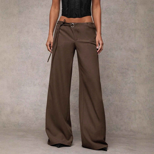 Women's Casual Fashion Design Low-waist Slightly Flared Suit Pants