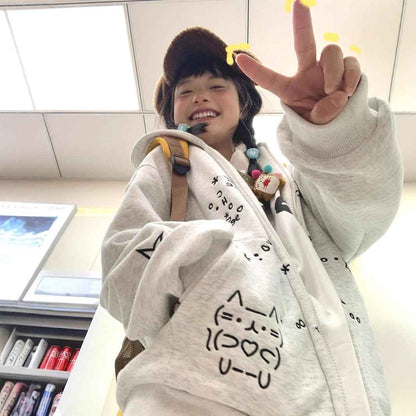 College Style Embroidered Cute Cartoon Hooded Sweatshirt Women's Loose Casual