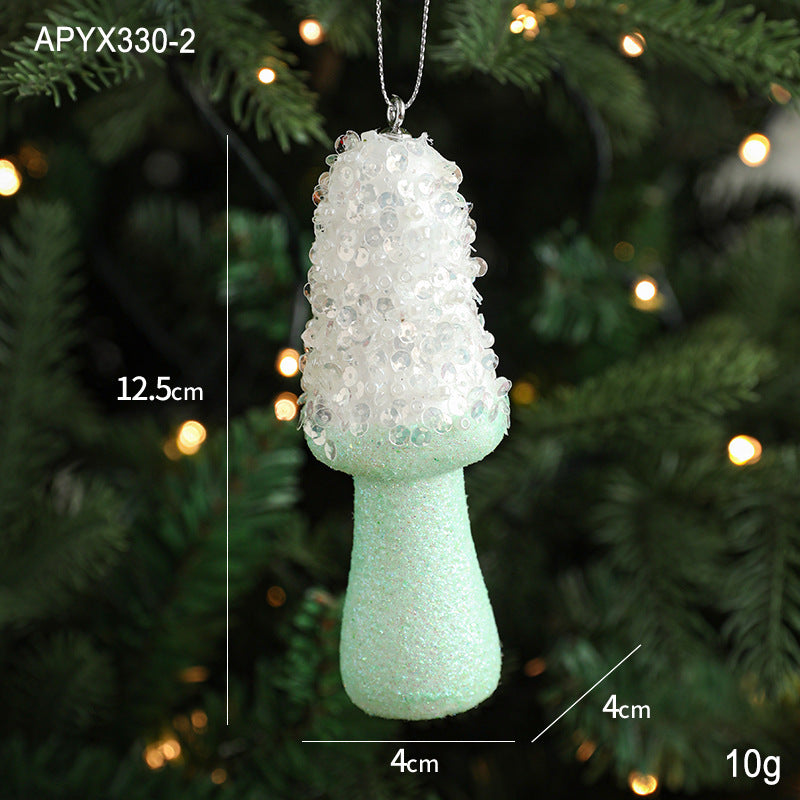 Creative Foam Ice Cream & Mushroom Christmas Tree Ornaments - Pastoral Style Pendants