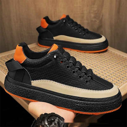 Elastic Leather Casual Running Shoes Trendy Sports