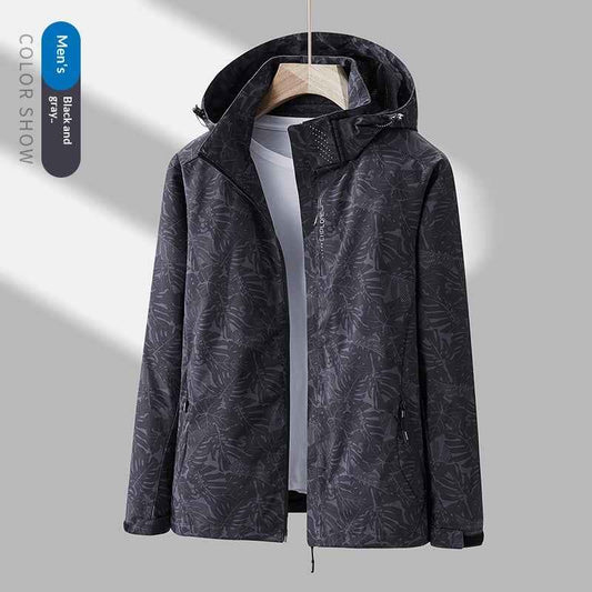 Women's Minimalist Printed Waterproof Outdoor Jacket
