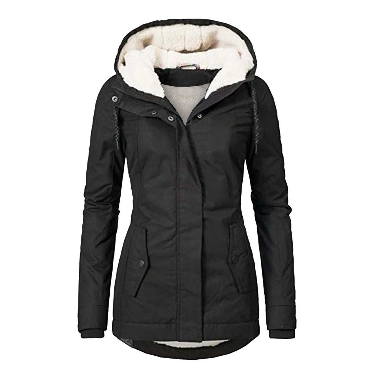 Thickened Hooded Cotton Jacket for Women - Warm Winter Outerwear