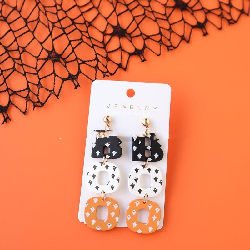 Halloween Polymer Clay Earrings - Acrylic Paint Design