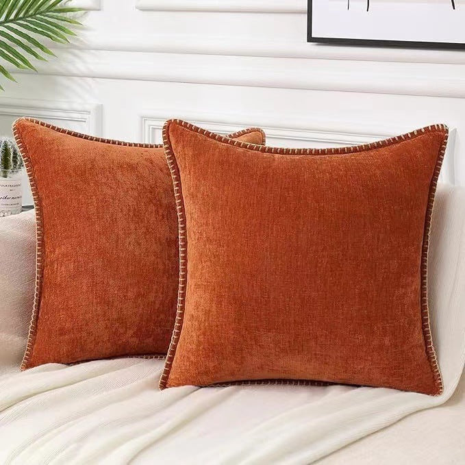 Wool Edge Pillow Cover - Natural Fiber Decorative Cushion Case
