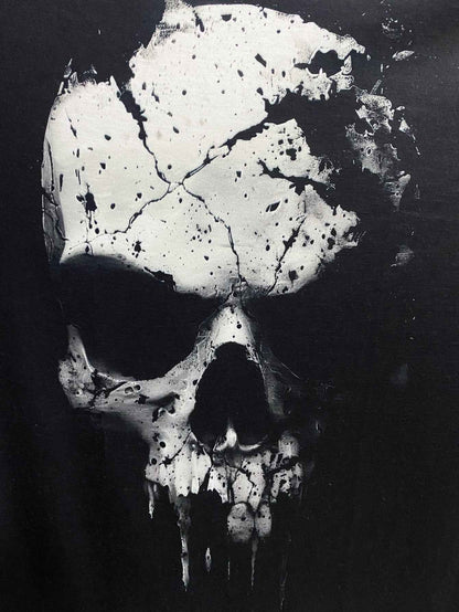 Men's 3D Shattered Skull T-Shirt - Cool Digital Print Round Neck Summer Tee
