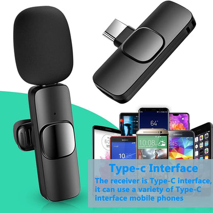 Wireless Lavalier Lapel Microphone For IPhone IPad Professional Wireless Clip Mic - Cordless Omnidirectional Condenser Recording Mic For Interview Video Podcast Vlog YouTube - DropOnline.co
