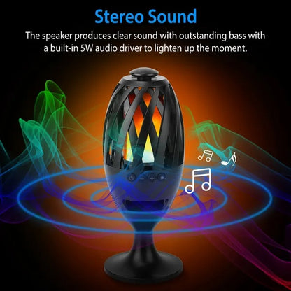 LED Flame Speakers Torch Wireless Speaker Waterproof Stereo Bass Speaker Outdoor Light-Up Speaker Atmosphere LED Flickers Night Light Patio Stake Lights Lantern For Party Camping - DropOnline.co