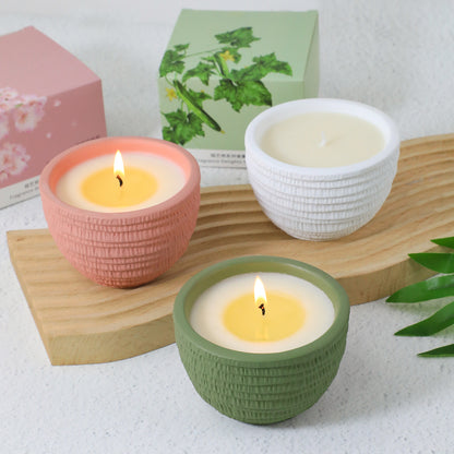 1 00g Smokeless Scented Aromatic Candles Cement Cup Natural Soy Wax Scented Candles With Essential Oils Wedding Decorative Candle
