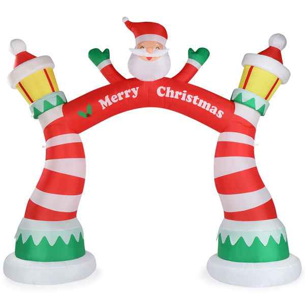 8.9ft Christmas Inflatable Arch with 7 LED Lights - Holiday Entrance Decoration