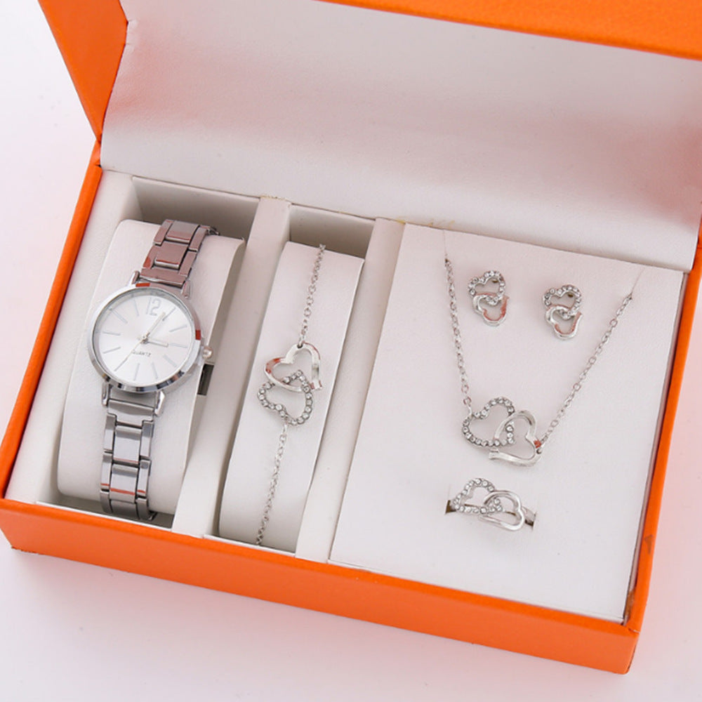 Gold Steel Band Quartz Watch - Elegant Bracelet Timepiece