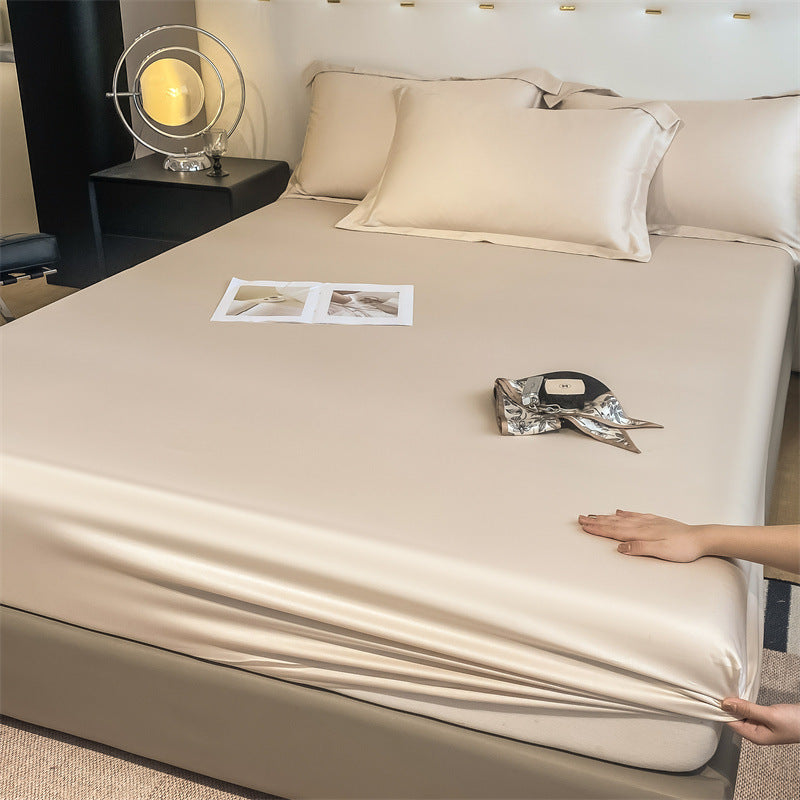 Tencel Fitted Bed Sheet Summer Scandinavian Solid Color