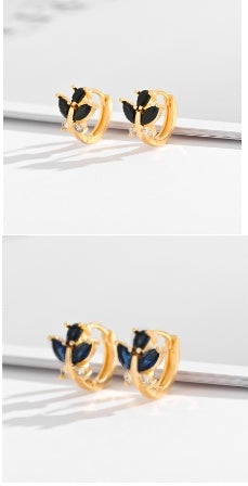 Fashion Multi-style Square Crystal Zircon Ornament Gold Plated Diamond Ear Ring - DropOnline.co