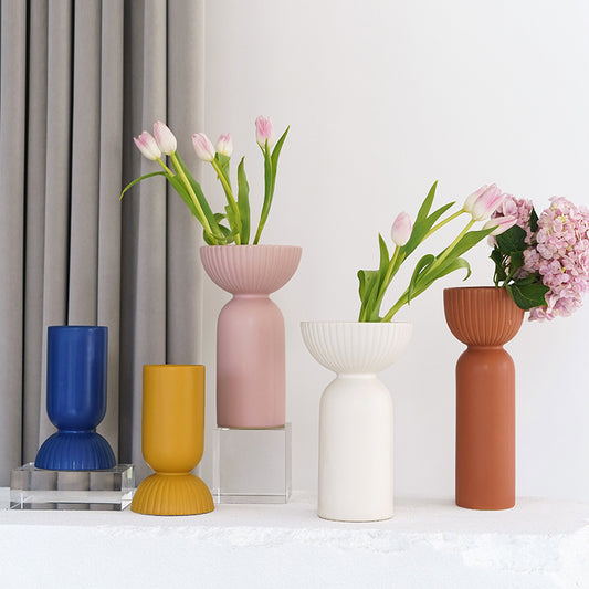 Premium White Porcelain Hydroponic Vase - Modern Home Office Desktop Decoration