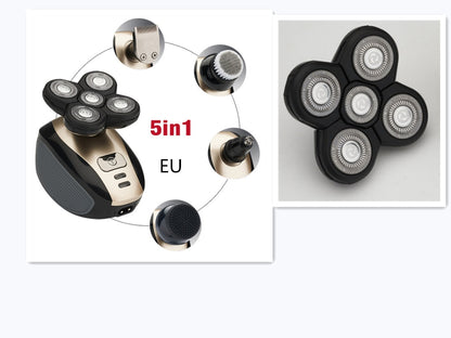 5 In 1 Multifunctional Electric Shaver 5 Blade Razor For Men Shaved Head Rechargeable Shaving Machine Beard Nose Hair Trimmer - DropOnline.co