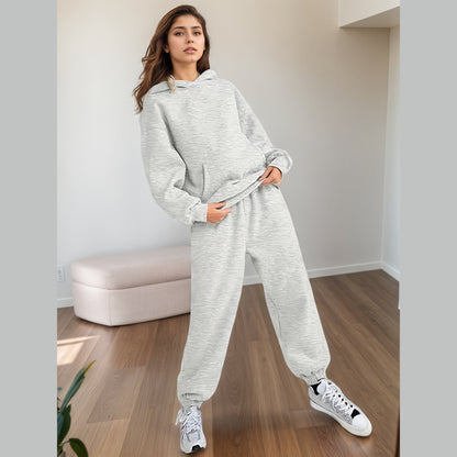 2025 Large Size New 2 Piece Outfits Lounge Hoodie Sweatsuit Sets Oversized Sweatshirt Baggy Fall Fashion Sweatpants With Pockets - DropOnline.co