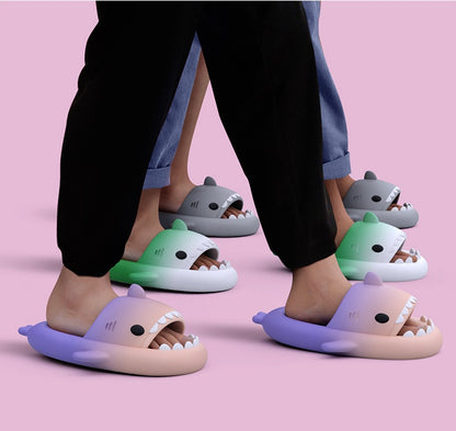 Gradient Shark Slippers Men's Home Bathroom Non-slip - DropOnline.co
