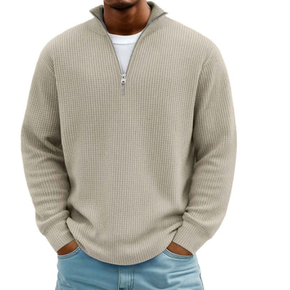 Men's Hoodie Waffle Knit Pullover