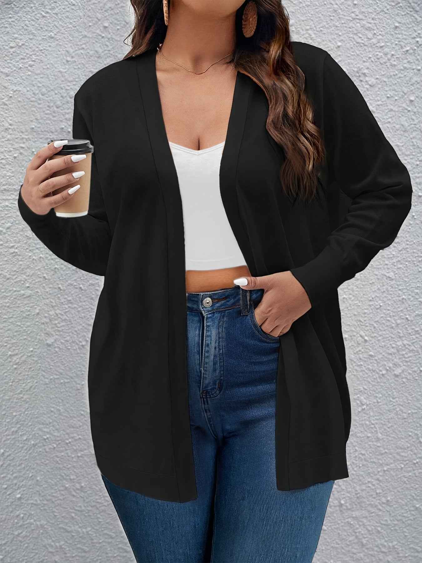 Solid Color Cardigan Women Elegant Simple Versatile Coat