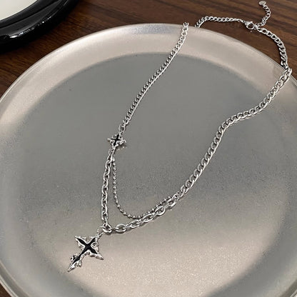 Dark Cross Necklace Men's Fashion Accessories - DropOnline.co