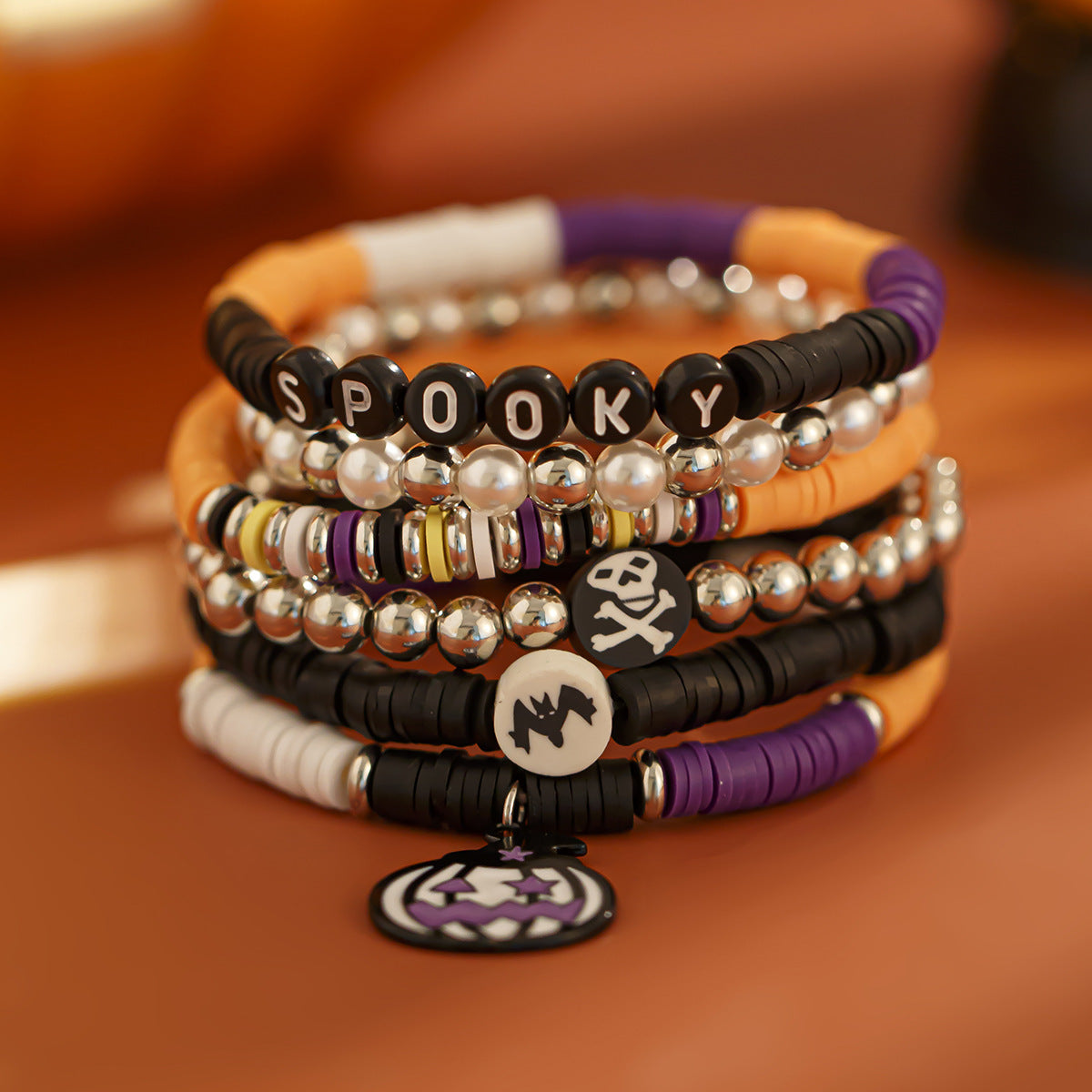 Bat Crystal Bracelet Set - Simple Personality Halloween Jewelry