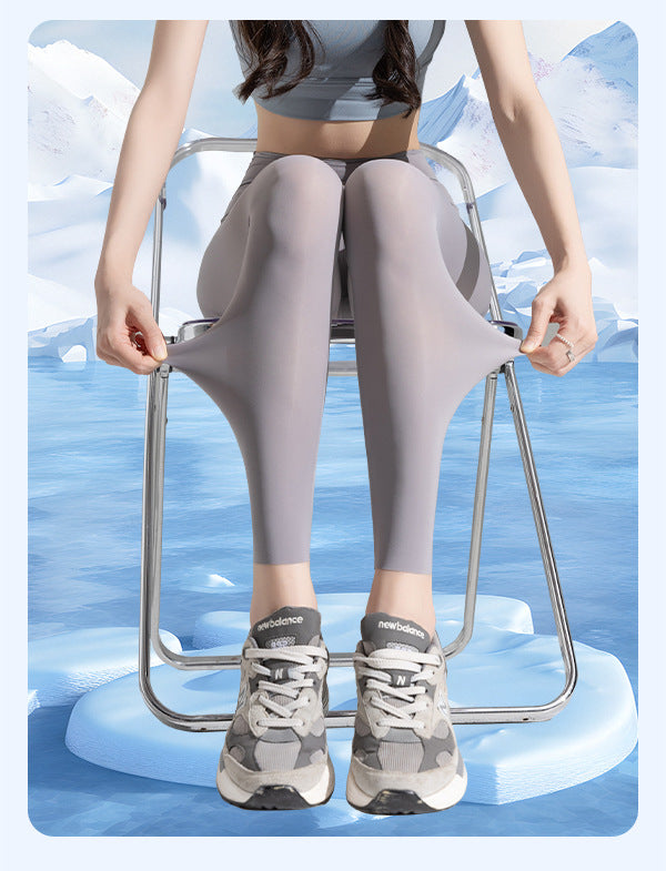 Ice Silk Shark Pants - Women's Ultra-Thin High-Waisted Seamless Leggings