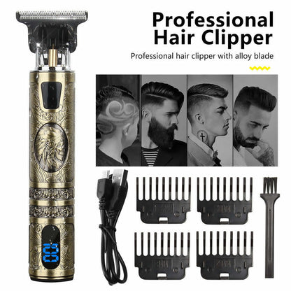 Beard Trimmer Hair Clippers Cordless Hair Cutting Kit Barber Shaving Machine For Men USB Rechargeable - DropOnline.co