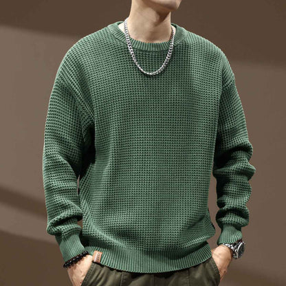 Thick Needle Retro Men's Loose Bottoming Round Neck Sweater
