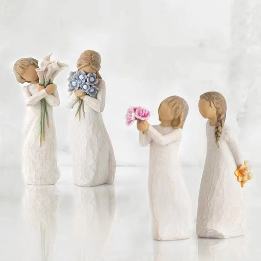 Premium Girl Resin Statue Decoration - Modern Home Ornament Collection