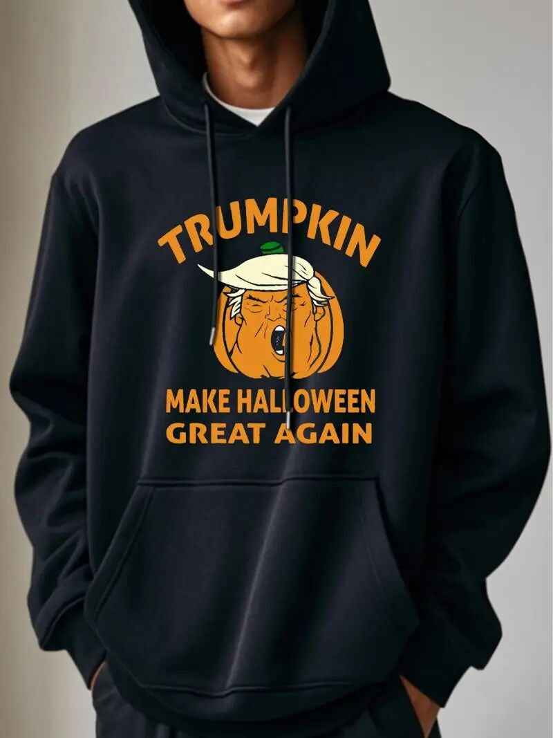 Men's European Style Printed Hoodie - Autumn Winter Hooded Sweatshirt