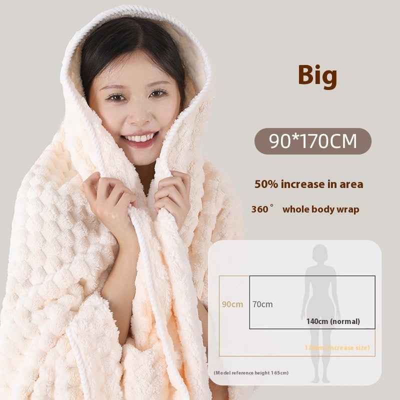 Drizzling Plus-sized Thick Bath Absorbent Not Easy To Shed Hair Class A Coral Fleece Bath Towel