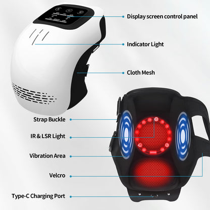 Intelligent Home Use Electric Intelligent Kneading Heating Knee Massager Rechargeable Pain Relief Infrared Laser Vibration Knee Massager - DropOnline.co