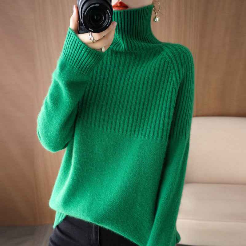 Loose High-neck Sweater Base Layer For Women