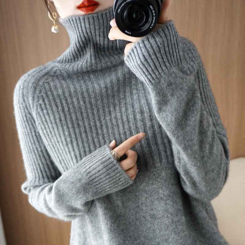 Loose High-neck Sweater Base Layer For Women