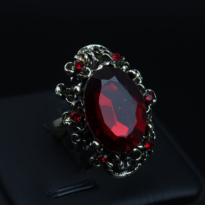 Crystal Gemstone Ring - Adjustable Large Stone Statement Piece