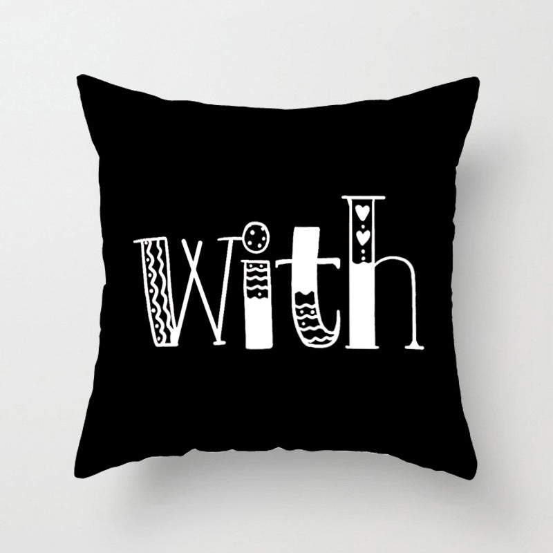 Geometric English Letter Simple And Light Luxury Waist Cushion Pillowcase