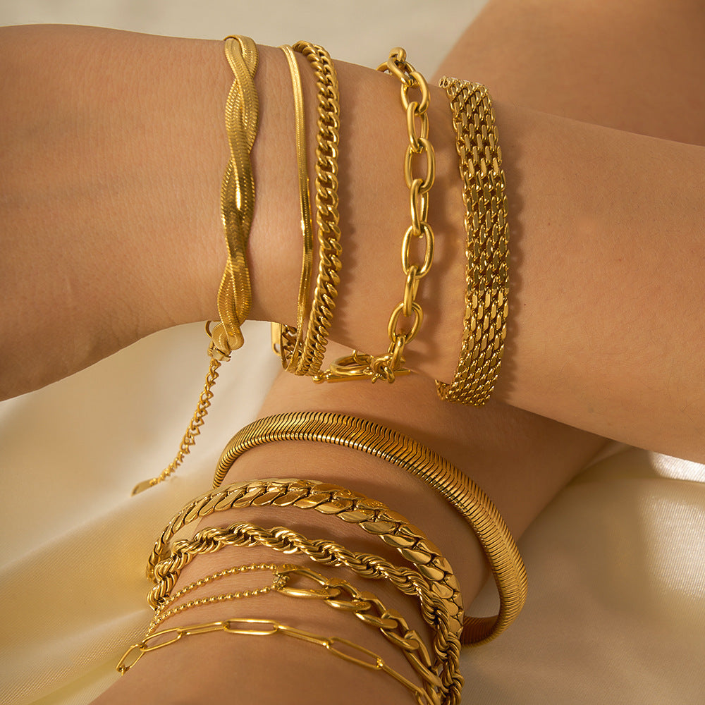 Women's Stainless Steel Bracelet - Elegant Ornament Design
