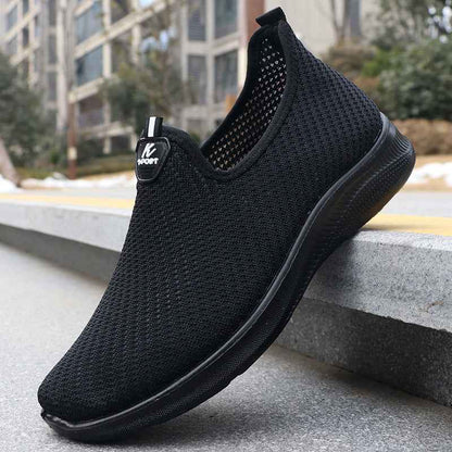 Spring Men's Shoes Casual Shoes, Breathable Flyknit Sneakers