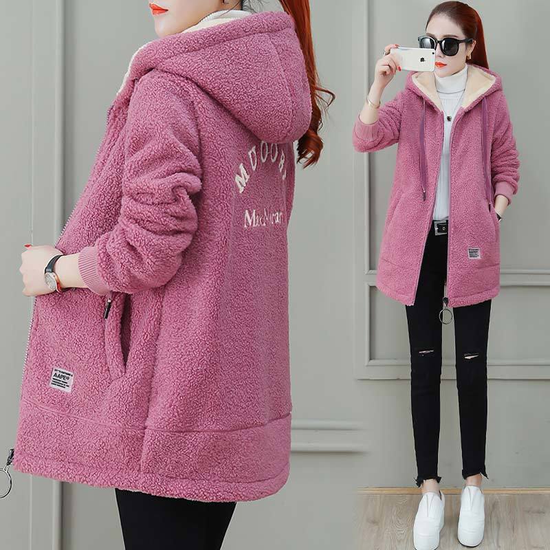 Thick-fabric padded women's hoodie