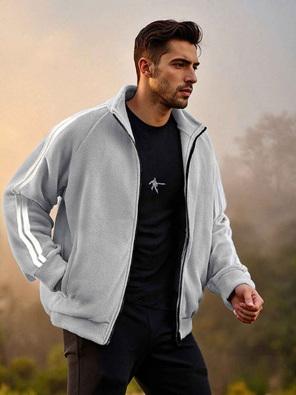 New Zipper Trend Versatile Men's Fleece Jacket