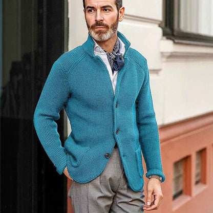 Casual Long Sleeve Solid Color Knitted Coat