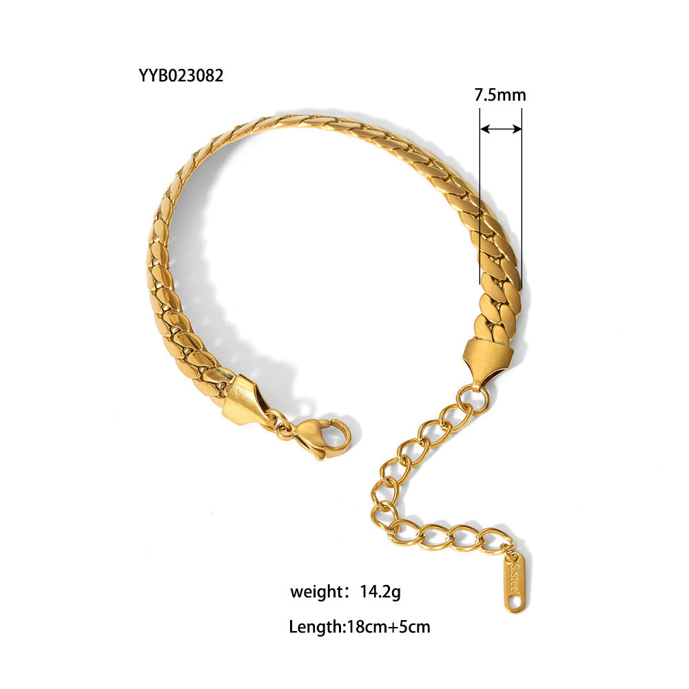 Women's Stainless Steel Bracelet - Elegant Ornament Design