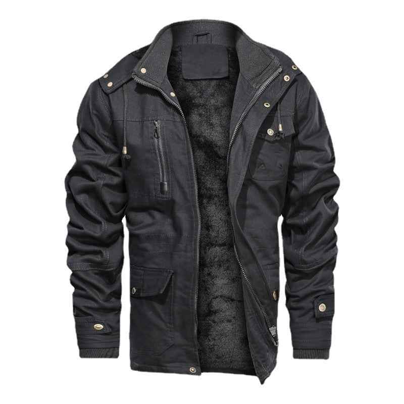 Fashionable Extra-thick Fleece-lined Men's Work Jacket