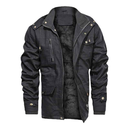 Fashionable Extra-thick Fleece-lined Men's Work Jacket